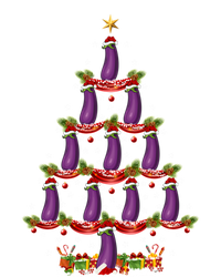 Eggplant Fruit Xmas Tree Lighting Eggplant Christmas Tree Cool Gift Ladies Essential Flowy Tank