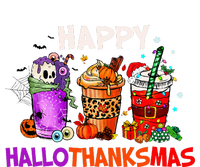 Halloween Thanksgiving Christmas Happy HalloThanksMas Coffee Tie-Dye Long Sleeve Shirt