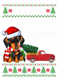 All I Want For Christmas Is Dachshund Ugly Christmas Sweater Gift Striped Beanie with Solid Band