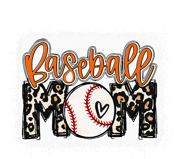 Baseball Mom Orange Leopard Baseball Mama Snapback Five-Panel Rope Hat