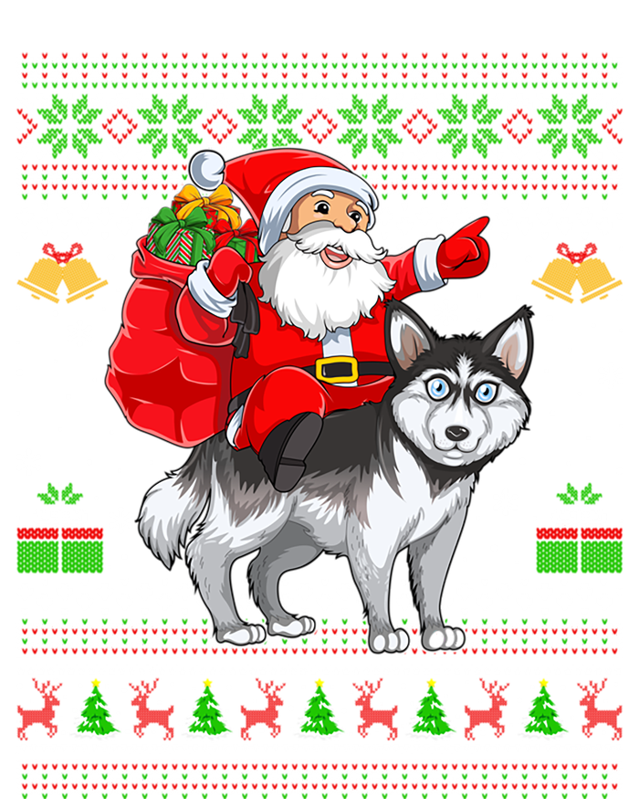 Funny Ugly Xmas Santa Riding Siberian Husky Dog Christmas Gift Doggie Tank