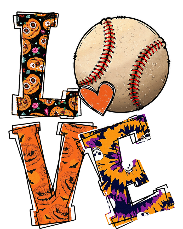 Baseball Player Love Halloween Baseball Pumpkin Tie Dye T-Shirt