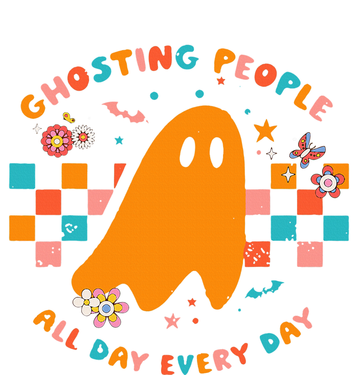 Ghosting People All Day Every Day Groovy Retro Halloween T-Shirt