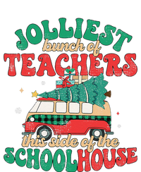 Groovy Retro Christmas Teacher Jolly Vibes Jolliest Bunch Full-Length Apron With Pockets