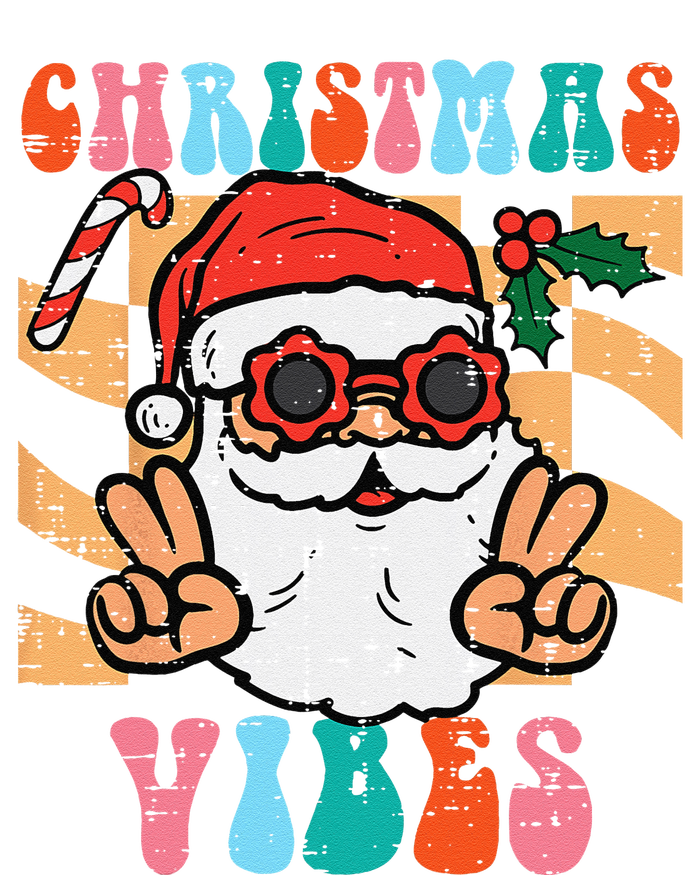 Groovy Santa Peace Christmas Vibes Retro Xmas Funny Funny T-Shirt