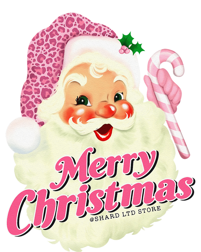 Groovy Vintage Pink Santa Claus Merry Christmas Funny T-Shirt