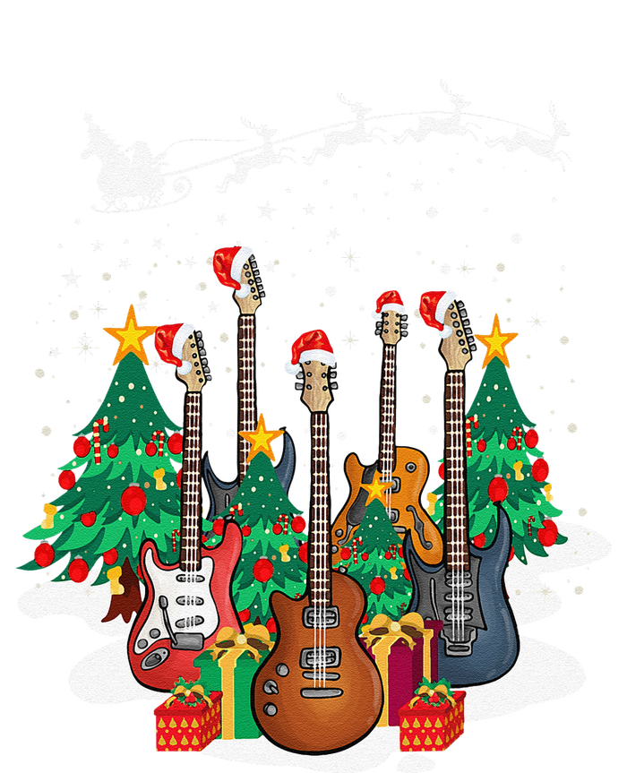 Guitar Santa Hat Christmas Tree Funny Music Loves Xmas Gifts T-Shirt