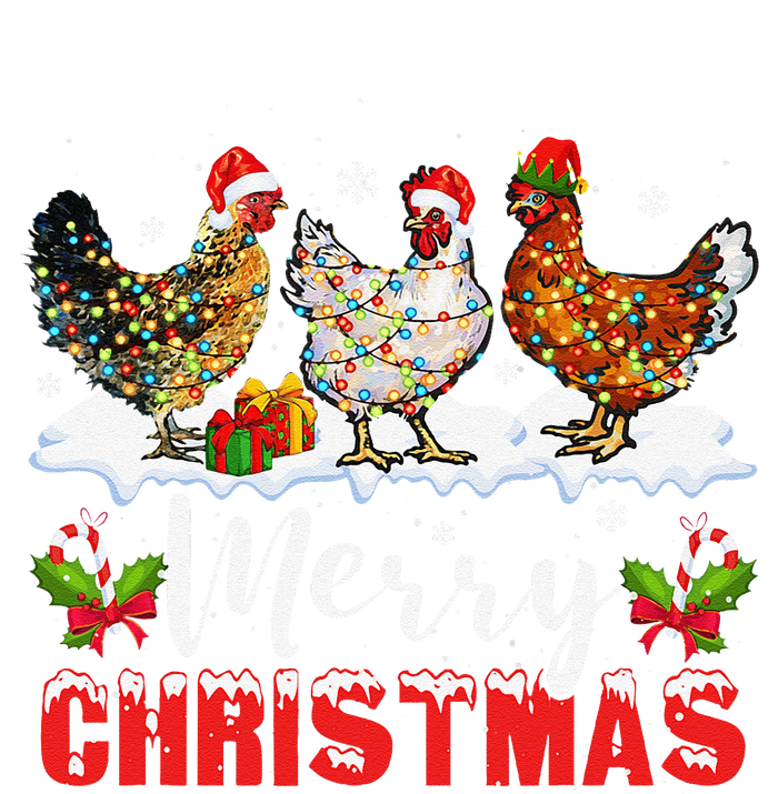 Funny Christmas Chicken Santa Hat Lights Xmas Holiday T-Shirt