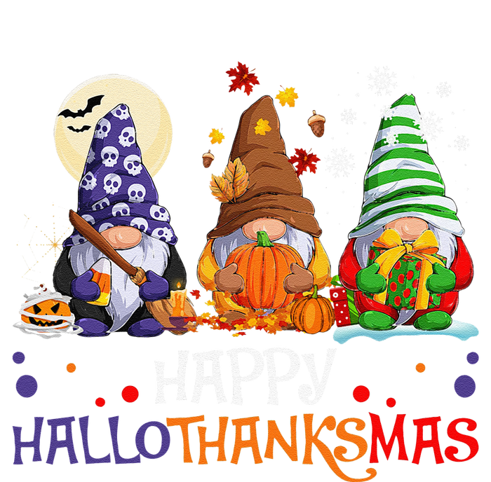 Halloween Gnomes Happy HalloThanksMas Thanksgiving Christmas Gift Ladies Long Sleeve Shirt