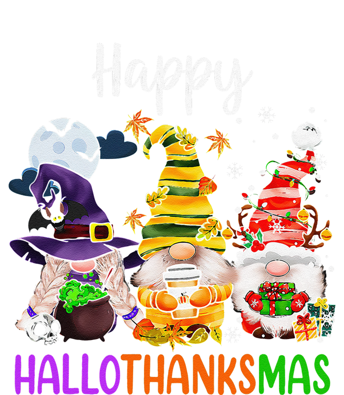 Happy Hallothanksmas Gnomes Halloween Thanksgiving Christmas Funny Pom Pom 12in Knit Beanie