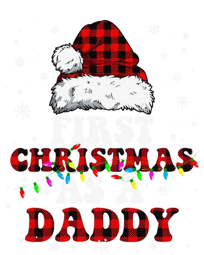 First Christmas As A Daddy Santa Hat Red Plaid Buffalo T-Shirt