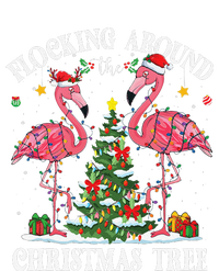 Flocking Around Christmas Tree Flamingo Santa Xmas Pajama T-Shirt