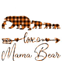 Black Orange Plaid Mama Bear four cubs Halloween Fall Autumn T-Shirt