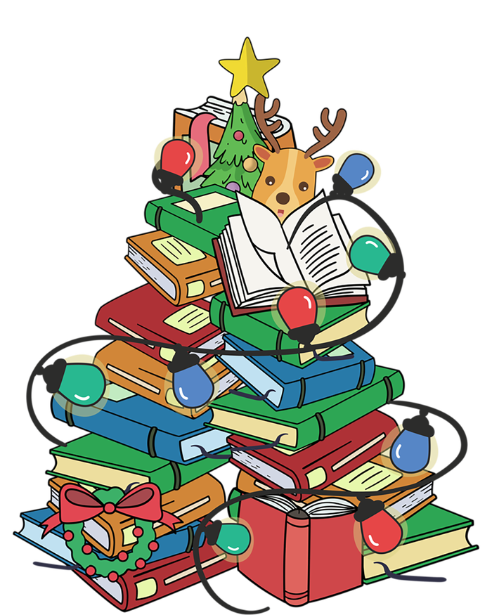 Christmas Tree Books Merry Bookmas Pajama Reading Book Lover Gift T-Shirt