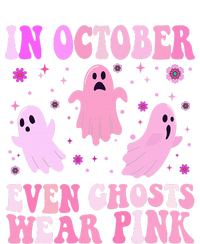 Breast Cancer October Even Ghost Wear Pink Groovy Halloween T-Shirt