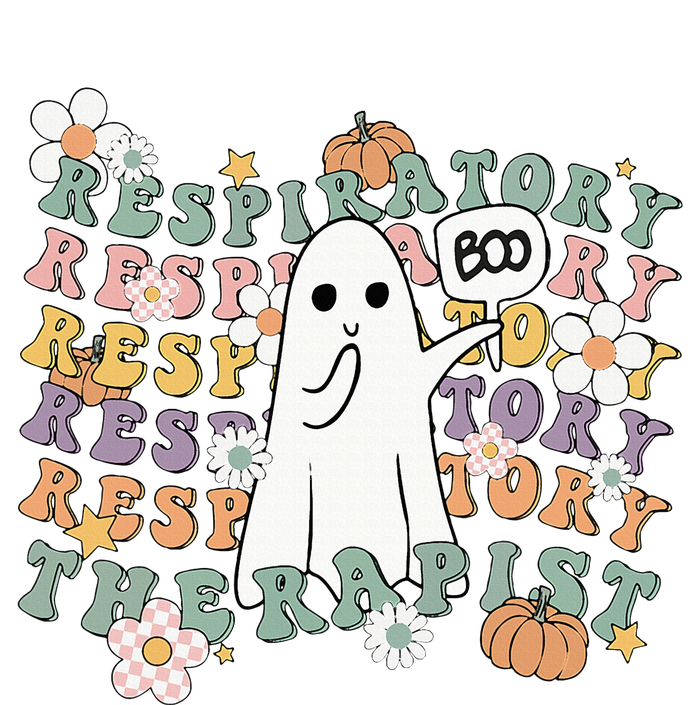 Retro Respiratory Therapist Cute Ghost Halloween Pumpkin T-Shirt