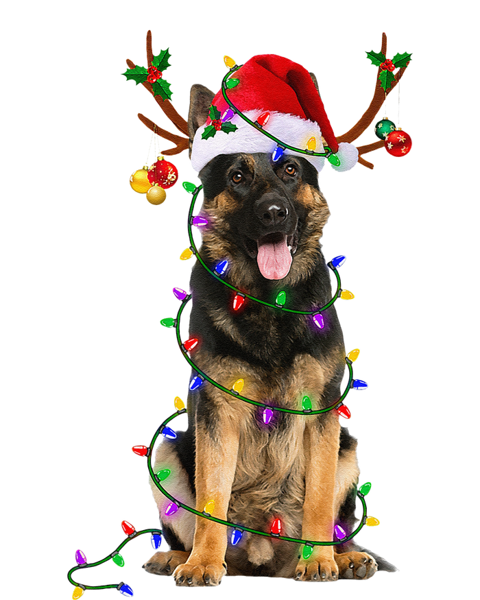 German Shepherd Dog Tree Christmas Lights Dog Lover Pajama Toddler Hoodie