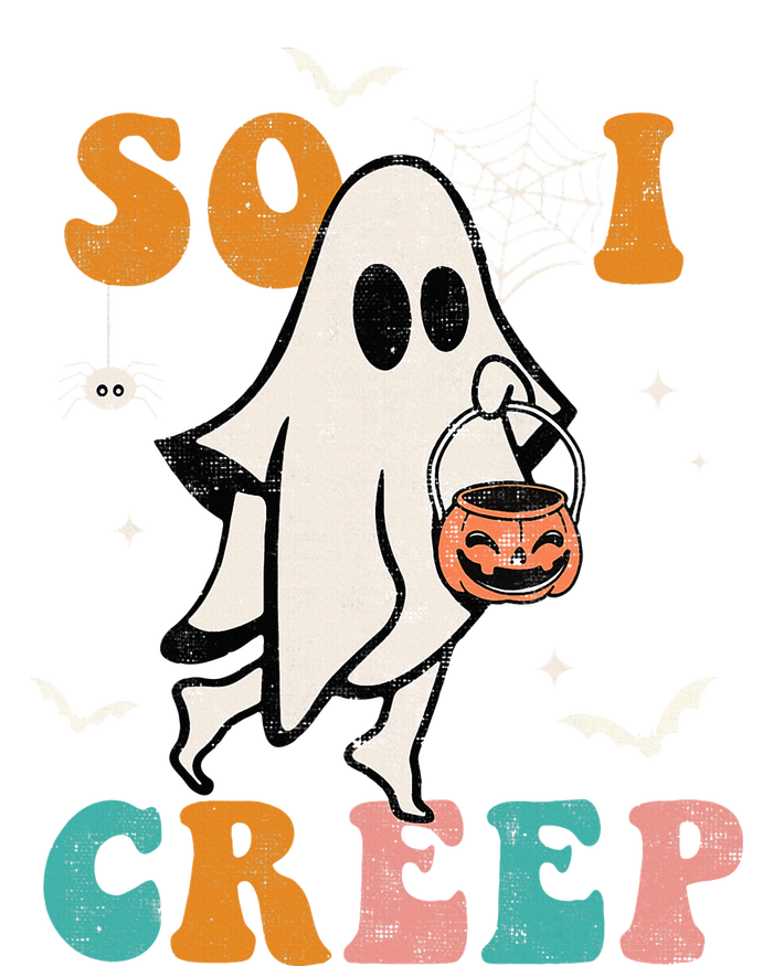 So I Creep Retro Halloween Spooky Vibes Trick Or Treat Ghost Toddler Long Sleeve Shirt