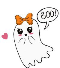 Cute Ghost with Bow Saying Boo Halloween Heart T-Shirt