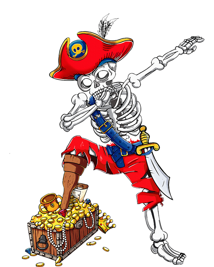 Dabbing Pirate Skeleton Dab Halloween Costume Gift Tall T-Shirt