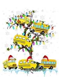 School Bus On Xmas Tree Christmas Santa School Bus Driver Women's Long Sleeve Flannel Pajama Set 