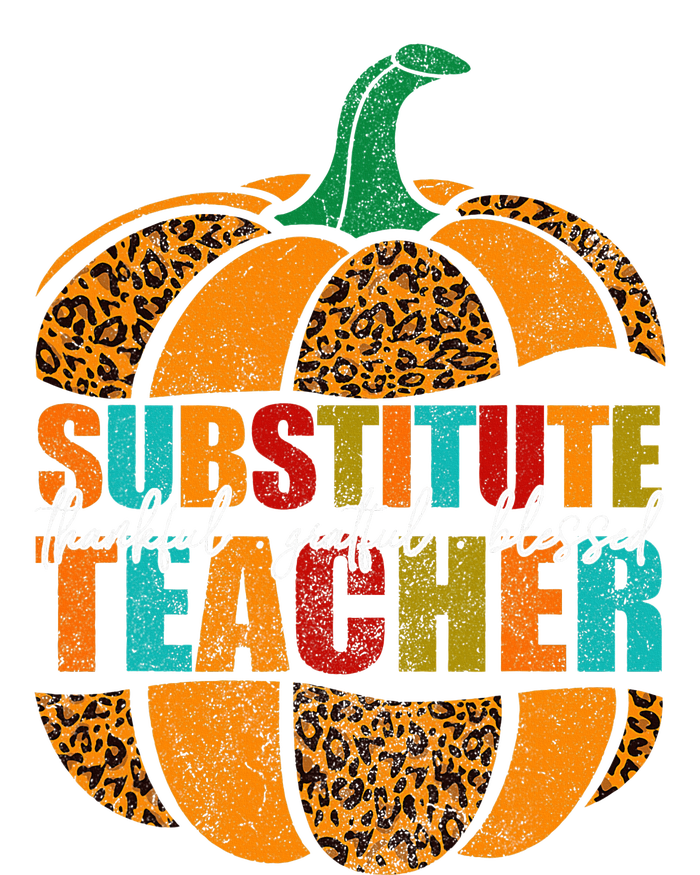 Substitute Teacher Halloween Thankful Grateful Pumpkin T-Shirt