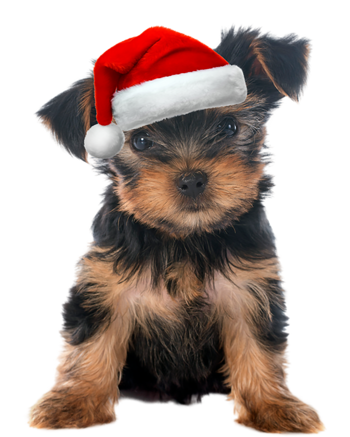 Cute Yorkshire Terrier Puppy Santa Hat Yorkie Christmas Gift Zip Tote Bag