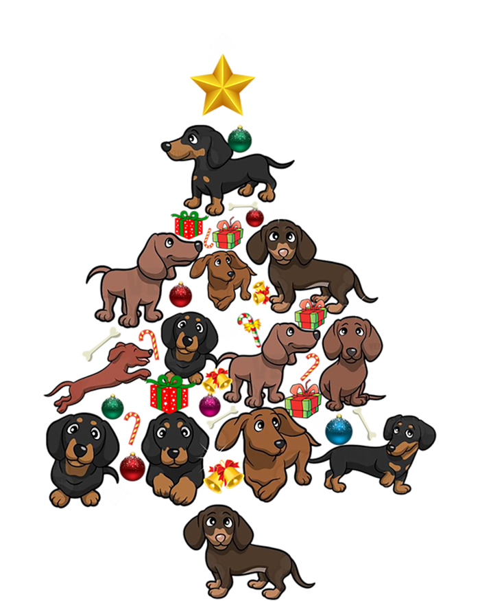 Dachshund Christmas Tree Gift Funny Xmas Dachshund Gift Kids Long Sleeve Shirt