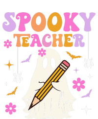 Groovy Spooky Teacher With Bat Ghost Funny Halloween T-Shirt