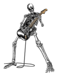 Halloween Skeleton Playing Guitar Rock And Roll Band Tees Dry Zone Grid Polo