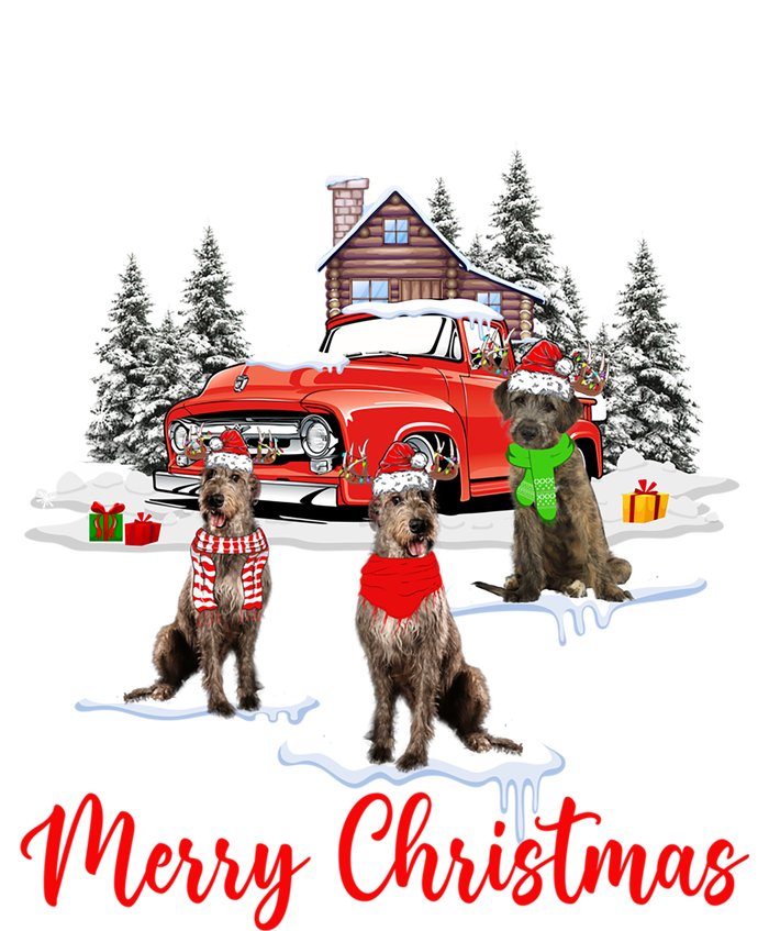 Merry Christmas Santa Reindeer Irish Wolfhound With Truck Meaningful Gift Women's Long Sleeve Flannel Pajama Set 