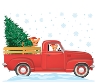 Chihuahua Christmas Tree Truck Vintage Christmas Truck Gift Women's T-Shirt