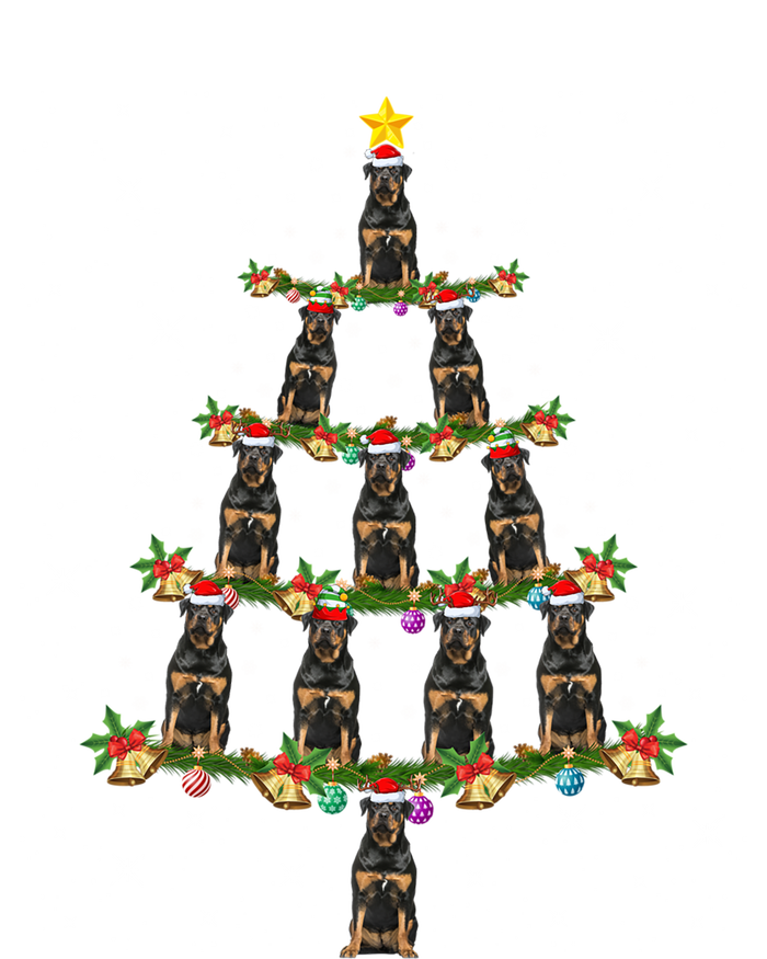 Rottweiler Dog Xmas Lights Santa Rottweiler Christmas Tree Cool Gift Tall Long Sleeve T-Shirt