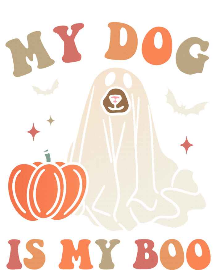 My Dog Is My Boo Spooky Season Ghost Halloween Groovy Retro Women's Perfect Tri Tunic Long Sleeve Shirt