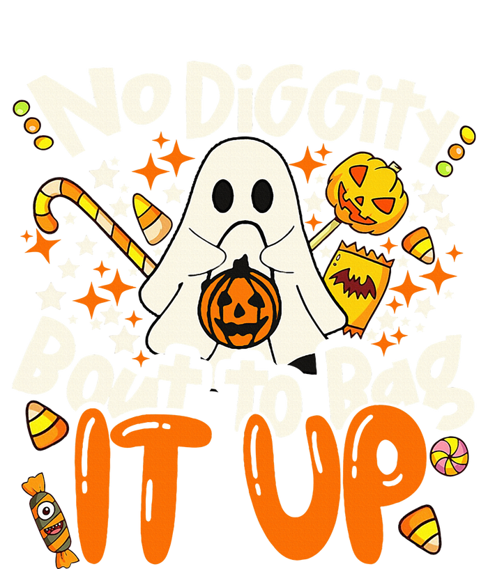 No Diggity Bout To Bag It Up Cute Ghost Halloween Candy Sustainable Knit Beanie