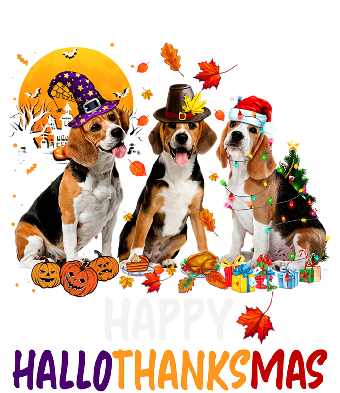 Happy Hallothanksmas Halloween Thanksgiving Christmas Beagle Gift Kids Sweatshirt