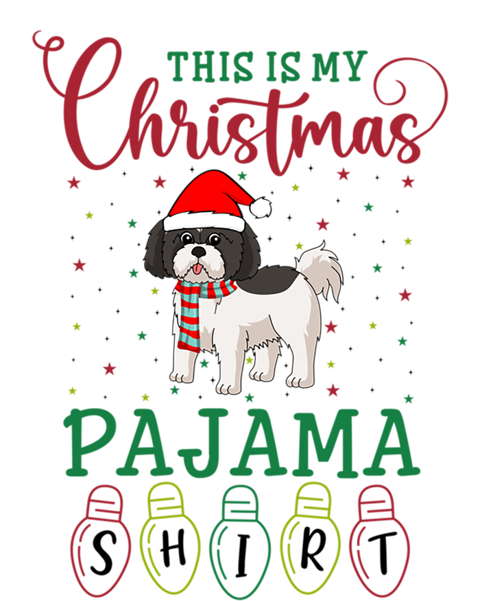 Shih Tzu Dog Xmas Light Funny This Is My Christmas Pajama Gift T-Shirt