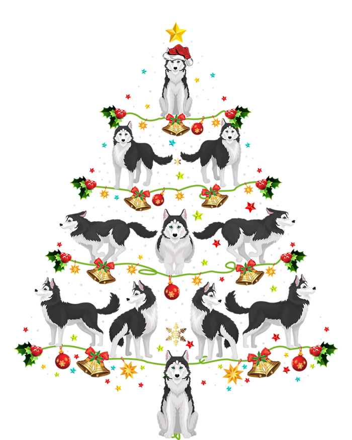 Husky Dog Lover Xmas Matching Santa Husky Christmas Tree Meaningful Gift T-Shirt