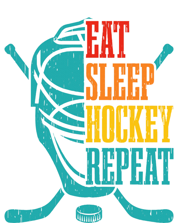 Eat Sleep Hockey Repeat Funny Hockey Player Sustainable Knit Beanie