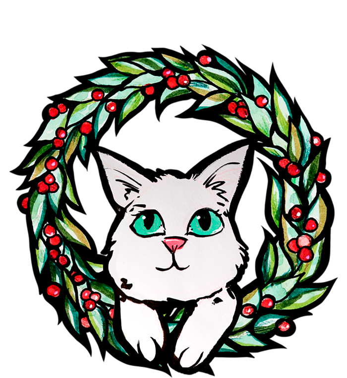 Meowy Catmas White Kitty Christmas Meaningful Gift T-Shirt