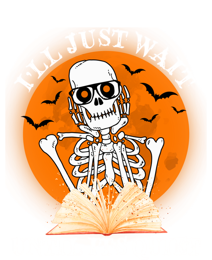 Ill Just Wait Until Its Quiet Halloween Skeleton Teacher Women's Tri-Blend 3/4-Sleeve Raglan Shirt