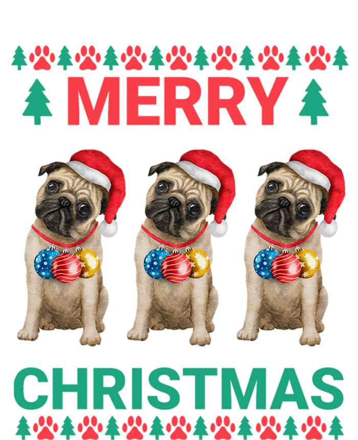 Merry Christmas Pug Puppy Cute Xmas Pug Lover Funny Gift Tall Hoodie