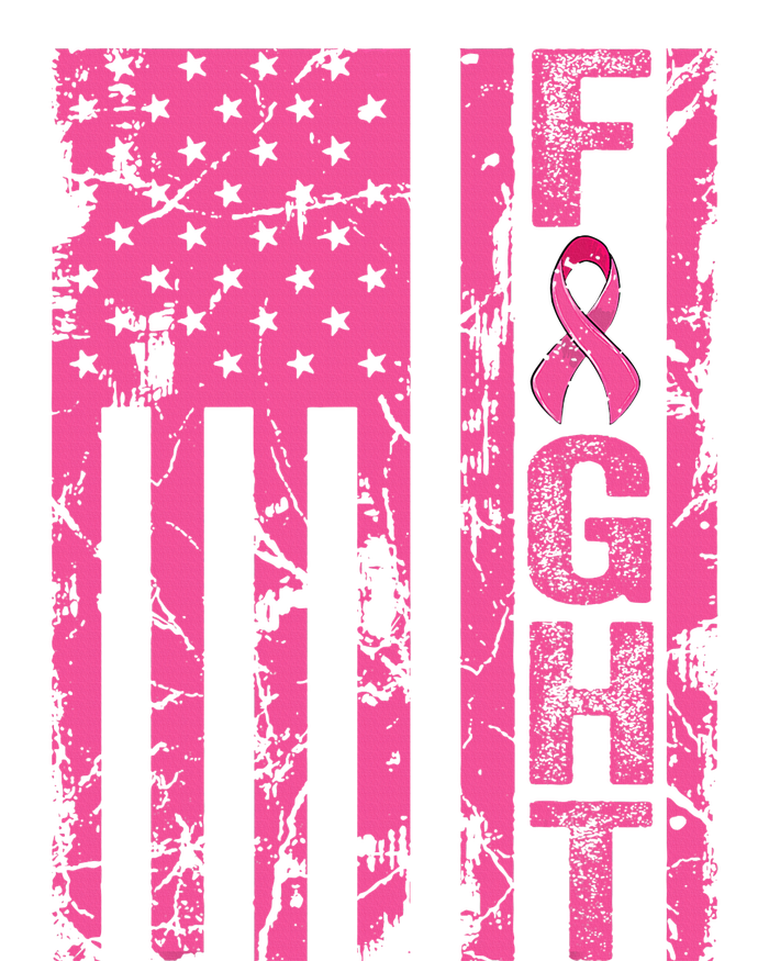 Fight Breast Survivor American Flag Breast Cancer Awareness T-Shirt