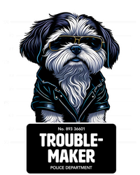 Troublemaker Cute Black Shih Tzu Puppy For Christmas Gift Women's Long Sleeve Flannel Pajama Set 