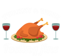 Turkey And Wine Feeling Fine Thanksgiving Gift Cute Gift Valucap Bio-Washed Visor