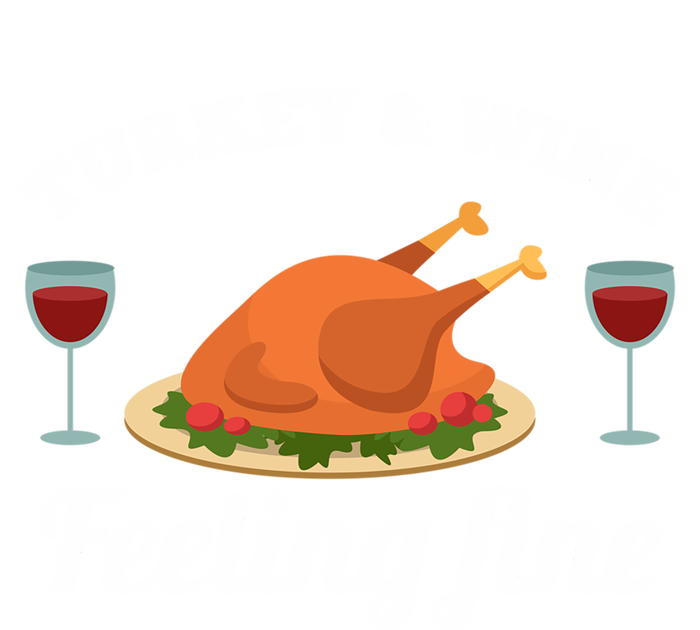 Turkey And Wine Feeling Fine Thanksgiving Gift Cute Gift Valucap Bio-Washed Visor