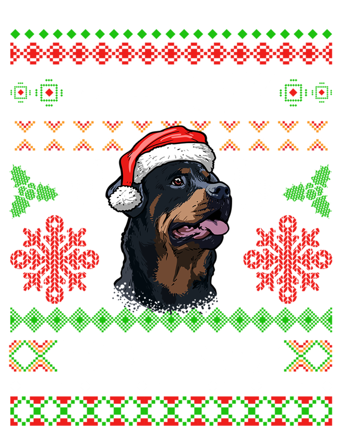 Merry Woofmas Ugly Sweater Christmas Rottweiler Lover Gift Ladies Essential Tank