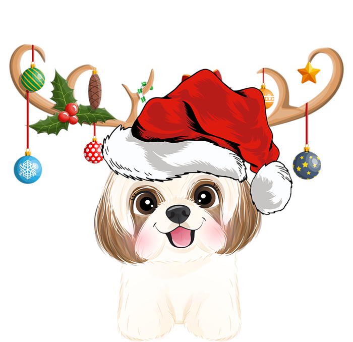 Cute Shih Tzu Xmas Gift Lighting Reindeer Shih Tzu Christmas Gift T-Shirt