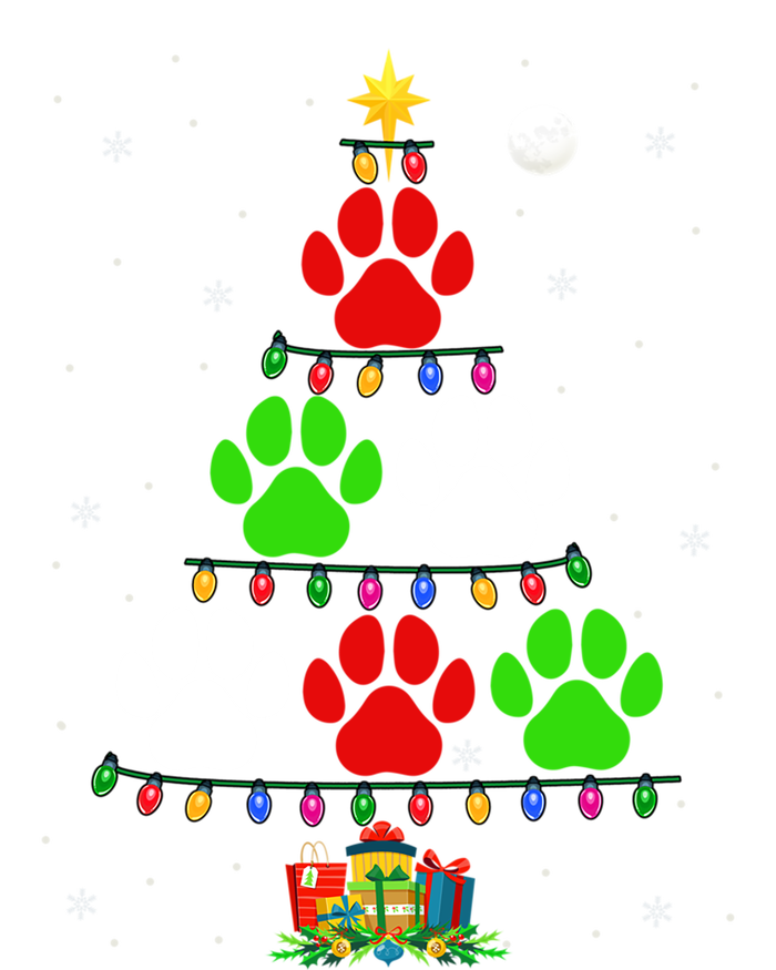 Dog Paws As Christmas Tree Matching Dog Lover Owner Family Great Gift T-Shirt