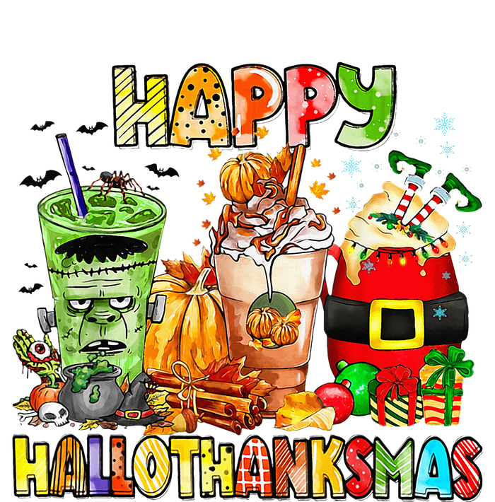 Happy Hallothanksmas Coffee Latte Halloween Thanksgiving  T-Shirt